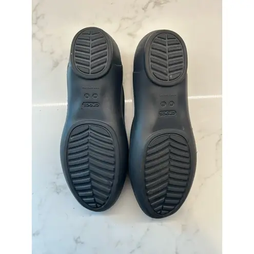 Crocs NEW ‎ Kadee Solid Black Ballet Flats Slip On Shoes Sandals Womens Size 10