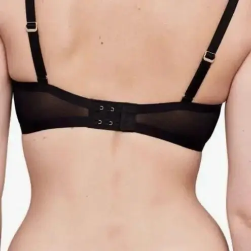 CUUP The Plunge Bra Size 34C Black Mesh Underwire Sheer NEW