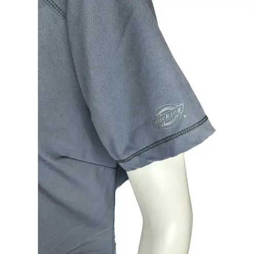 Dickies Women's Medium Short Sleeve Scrub Top Dark Gray Pockets, Round Neckline