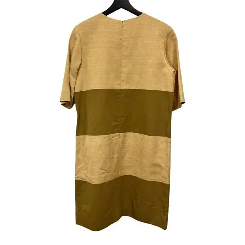 PARTOW Griffin Colorblock Shift Dress CHAMPAGNE DUNE COMBO Size 4