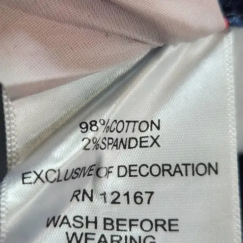 Laurie Felt Floral Cropped Jeans Size 16 Petite Classic Boyfriend Jeans Blue