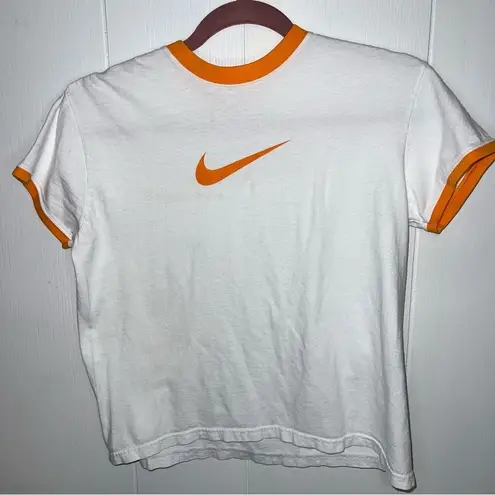 Nike Gray tag orange  baby tee size medium with glitter detail Y2K 90’s