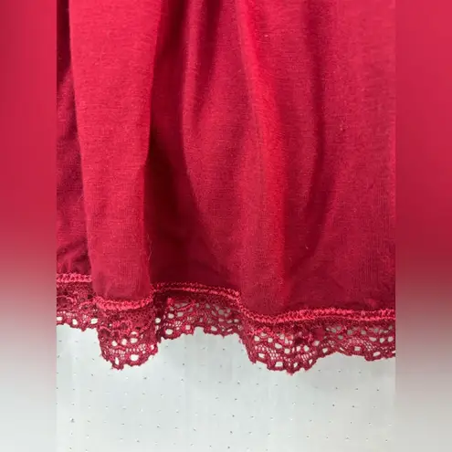 Avid Love L Babydoll Chemise with Lace Trim Neglige Lingerie Red Size L