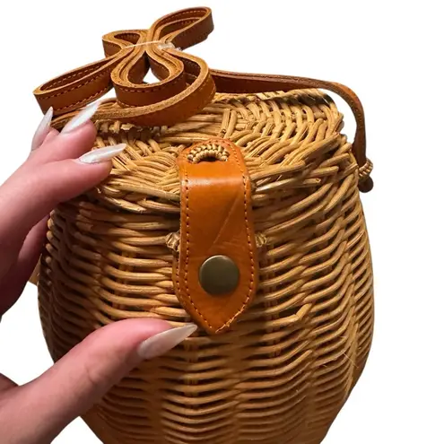 Faithfull the Brand Vida Bag Natural Woven wicker Tan Honeycomb Basket Bag NEW