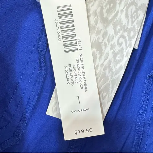 Chico's Chico’s Secret Stretch Waist Casual Straight Leg Crop Pants in Royal Blue Grotto