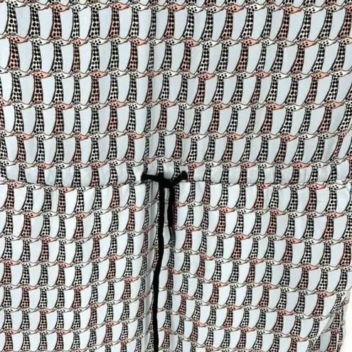 CKS Women's Giraffe Print Cap Sleeve Elastic Waist Mini Dress Blue Black Small