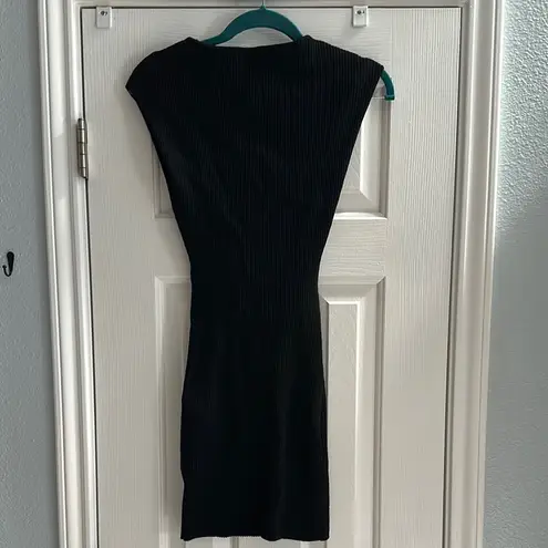 Wilfred Aritzia Free Knit Cut Out Mini Ribbed Dress Black Knit Women’s Small