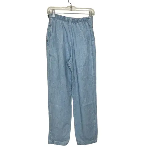 None VINTAGE Blue Jeans High Rise Elastic Waist Studded Yoke Side Zip Size Medium