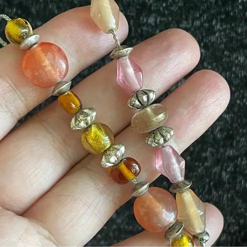 Coldwater Creek Pink and Orange Beaded Necklace