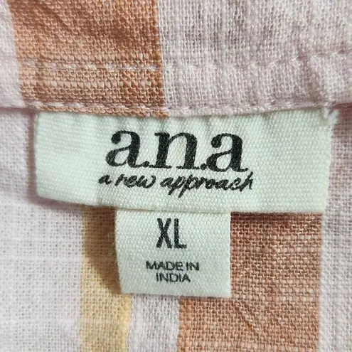 a.n.a  Pink Striped Crop Top Cotton Striped Boho Top Size XL NWOT Powder Pink Top