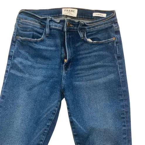 Frame Le High Clipper Street Skinny Jean in Medium Wash-size 28