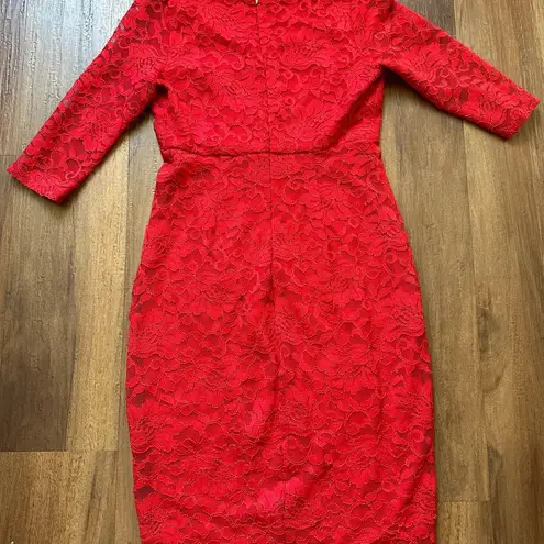 Thalia Sodi Women's Lace Sheath Dress Red Size Small