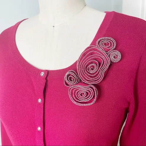 White House | Black Market  Pink Snap Front Sweater Cardigan Size XS