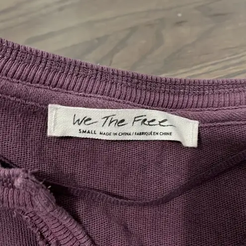 Free People  We The Free Purple Henley Style Long Sleeve Small