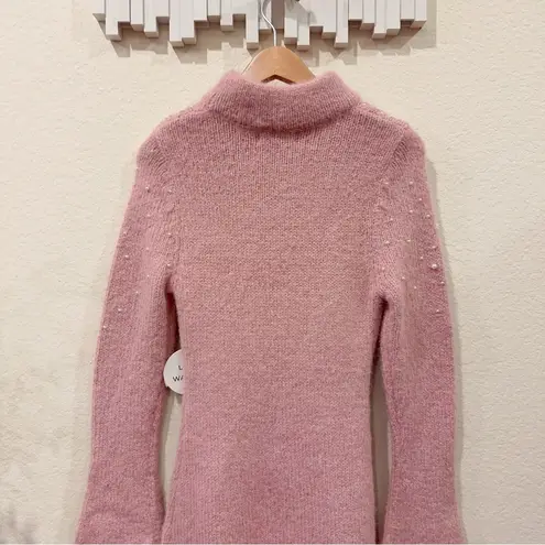 Lost + Wander Margot Fit & Flare Sweater Mini Dress in Dusty Rose One Size NWT