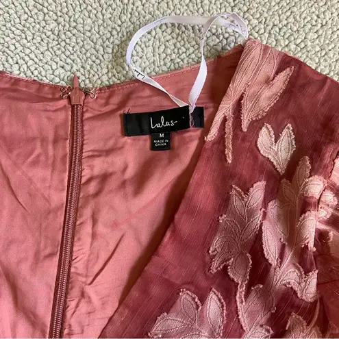 Lulus Meant to Shine Mauve Floral Jacquard Mini Dress