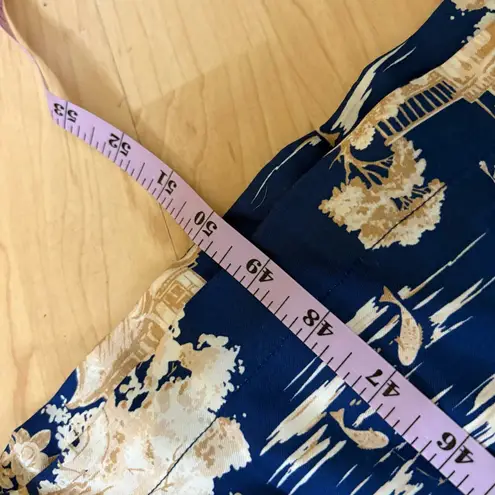 J MCLAUGHLIN Kahlo Silk Blend Belted Shirt Midi Dress Blue Imperial Toile Small