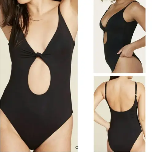 ANDIE  Swim Black Santorini Keyhole Knot One Piece Swimsuit Sz M NWT