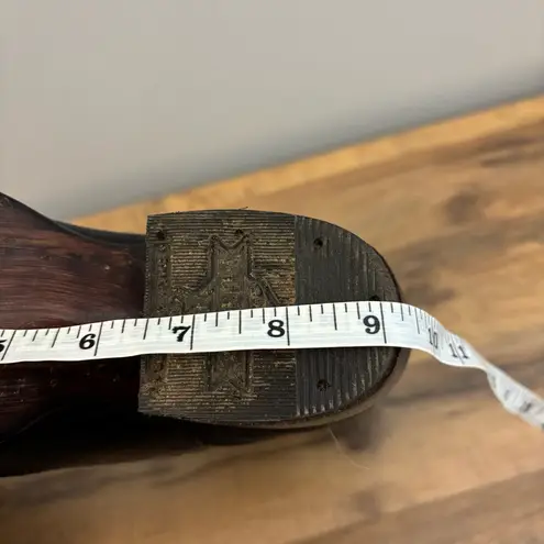 African Brand Leather Ornate Design Cowboy Boots Black Vintage 90s Women’s Size 6