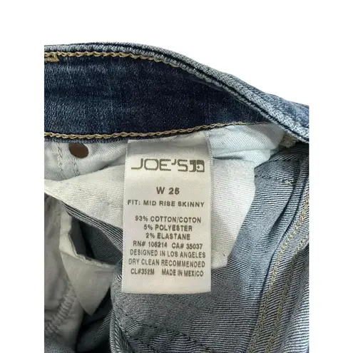 joe's jeans  Women's Blue Mid-Rise Curvy‎ Skinny Denim Jeans Size 25