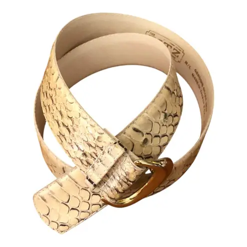 RITZ Accessories Collection Genuine Snake Skin Leather Belt Gold Buckle M/L