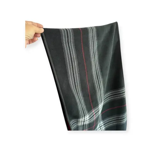 IKE BEHAR Reversible Wrap Black Red Plaid Shawl Poncho One Size