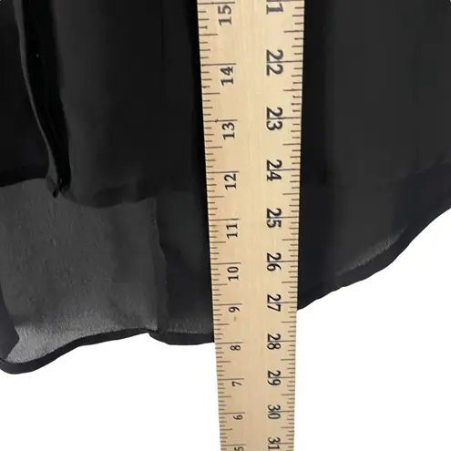 Ro & De Women's Size Small Black Sheer Office Career Button Blouse