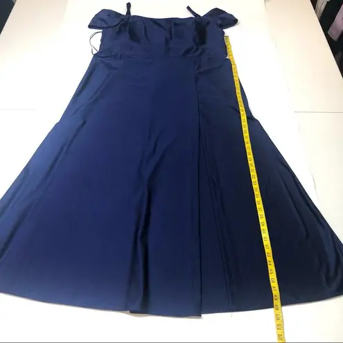 Morgan & Co power satin evening gown royal blue 22W