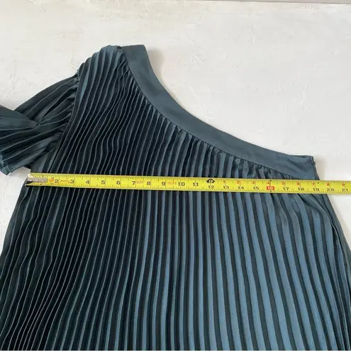 Keepsake Off The Shoulder Dress Pleats Mini Dress Bottle Green Size M Size M