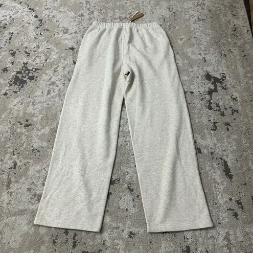 SKIMS Cotton Fleece Classic Straight Leg Pants Size Large NWT in Oatmeal Heather
