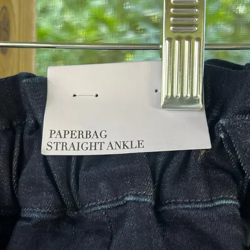 We Wore What Paperbag Straight Ankle Jeans Dark Wash Size 27. NEW