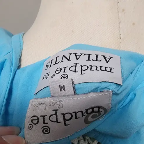 Mud Pie for Atlantis turquoise ruffled swim cover tunic dress size medium