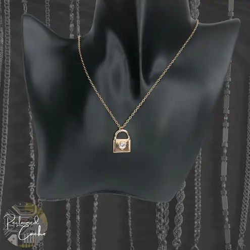 Gold Lock Charm Necklace