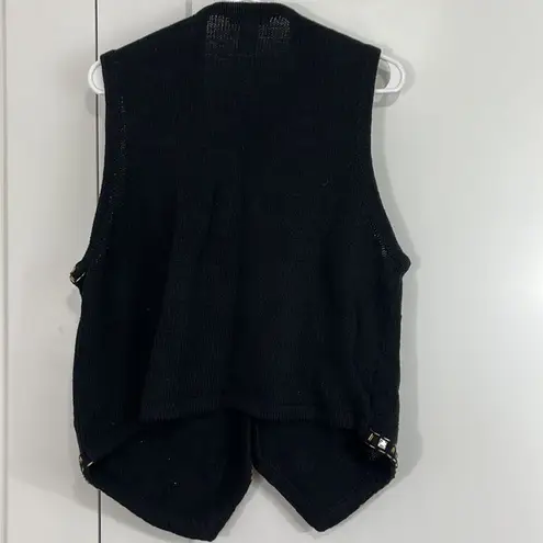 Yarnworks Vintage 80's Large Black and Yellow Beaded Embroidered Sweater Vest