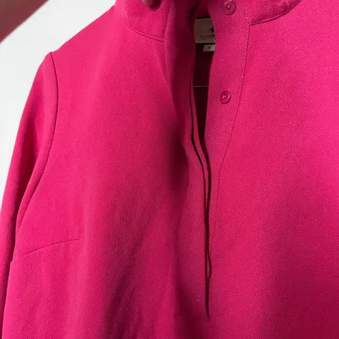 Tuckernuck  Fuchsia Pink Avery Terry Shirt Dress Mini Button Stand Collar S