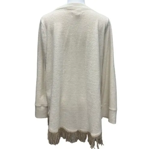 New York Laundry Warm Cozy Boho Lace Up Top With Fringe Size 1 Festival Cosplay