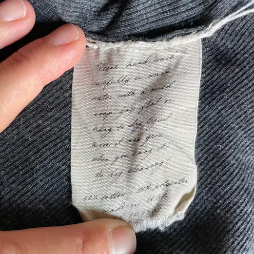 Raquel Allegra cotton blend rib tank dress with sheer insert size 1 S small