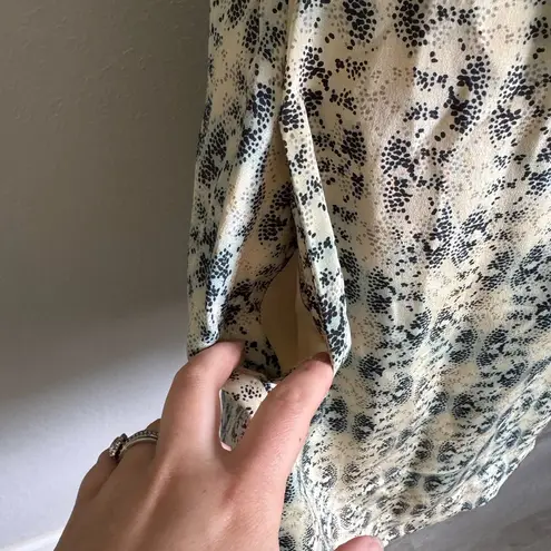 Moulinette Soeurs Anthropologie Moulinette Sours Cream Blue Print Silk A-Line Sundress Womens 2