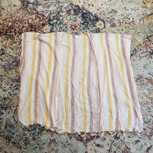 Aerie  Kimono Fringe Striped Swim Coverup