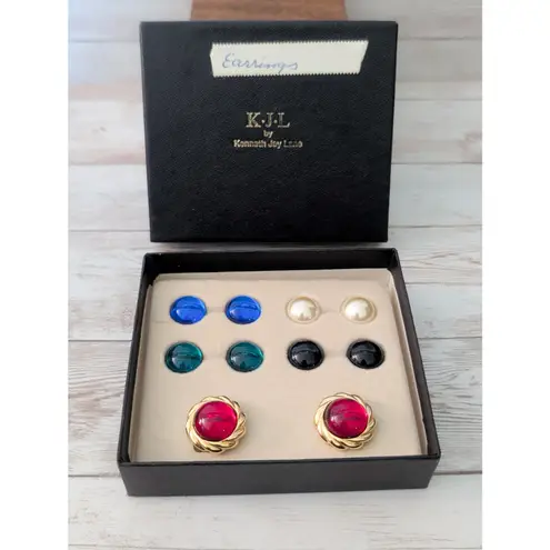Vintage Kenneth Jay Lane Clip On Earrings K.J.L Interchangeable Earring Set