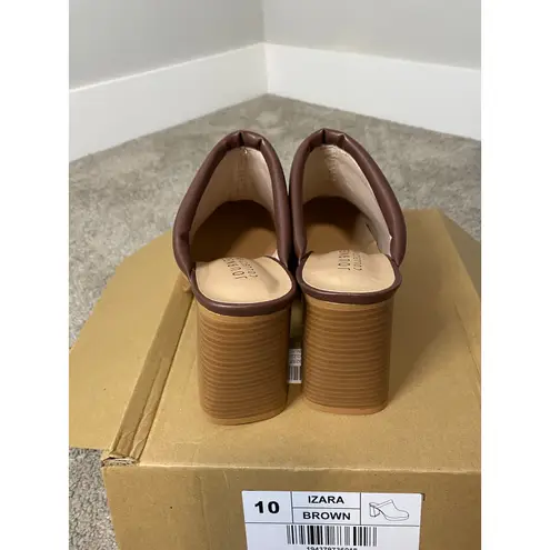 New Journey Collection Izara Brown Slide on Platform Mules Size 10