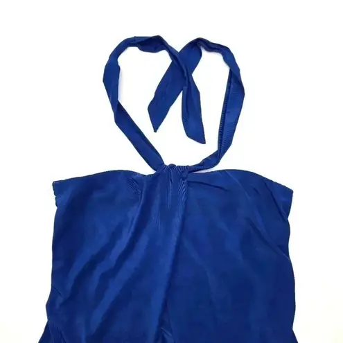 Old Navy  Blue Halter One Piece Bathing Suit Swimwear Swimsuit Medium