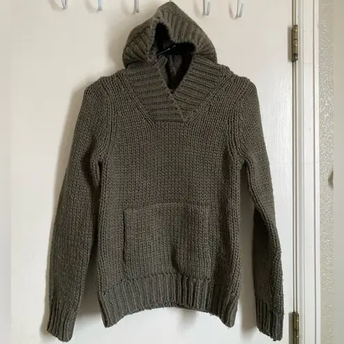 Ralph Lauren *** Vintage Army Green Wool Blend Knit Hoodie Sweater