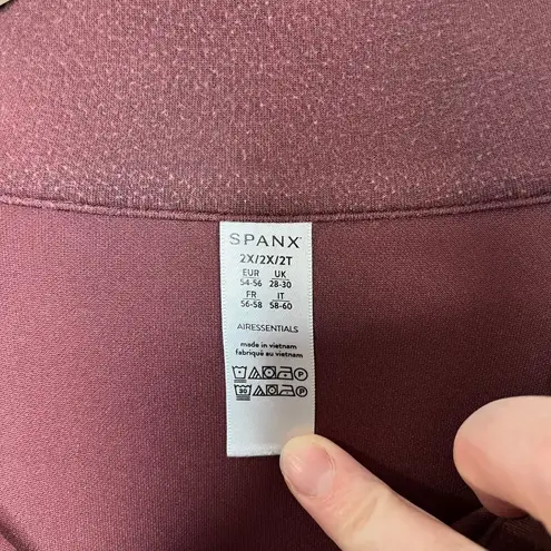 Spanx  AirEssentials Half-Zip Pullover Sweatshirt Chocolate Brown Size 2X