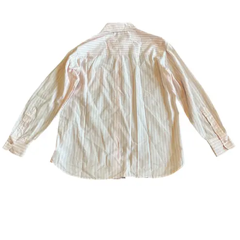 Equipment  Femme Button-Down Long Sleeve Shirt Top Blouse Stripe Pink Size Medium