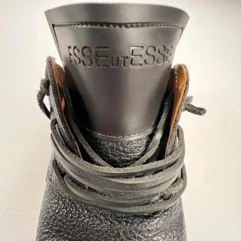Esseutesse Fringe Leather Sneaker Rare Black on Black Italian Size 37 (US 7