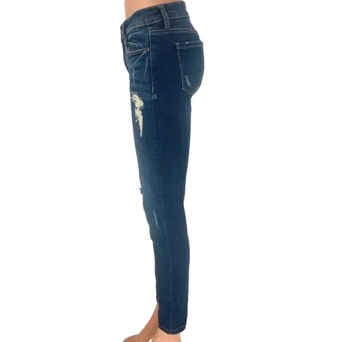 Studio Blue  Distressed Mid Rise Stretch Skinny Jeggings Denim Jeans Pants Sz 27