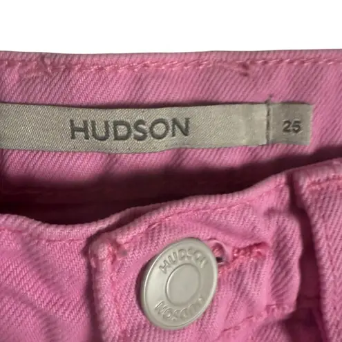 Hudson James High Rise Wide Leg Jeans Fuchsia Pink Size 25
