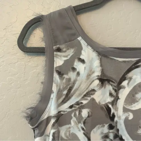 Simply Vera, Vera Wang Simply Vera Vera Wang gray and light blue floral sleeveless dress size small