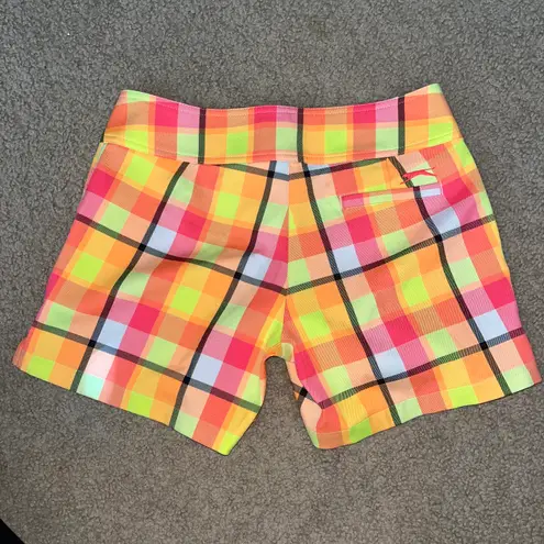 Slazenger Slazenga golf pink, orange, yellow plaid shorts, size 0